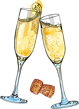 two glasses of sparkling beverage